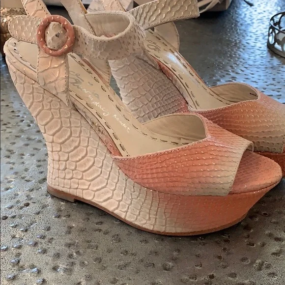 Alice + Olivia Pink and Beige Wedges - Picture 4 of 4